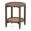 Tora Solid Wood and Cane Side Table in Danish Walnut Finish