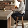 Scandinavian Mora Bar Chair Blue Cocoa Finish