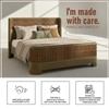 Heritage Cane Upholstered King Size Bed in Linen With Oak wood Frame