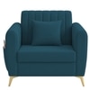 DaracoVelvet 1 Seater Sofa in T blue Color