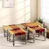 Hamilton Sheesham Wood 2 Seater Maachi Bench Set With 2 Stools In Assorted Multi-Colour Chindi & Yellow Rope Canning