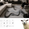 Handmade Wool Silk Area Rug Modern Wave Beige 8 x 10 Feet Carpet