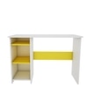 Woodbuzz Duke Engineered Wood Finish Study Table In Frosty White And Yellow
