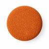 Doe Buck Premium Boucle Round Ottoman in Matte Orange Colour with Polished Black Legs