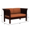 Haveli 3+2 Seater Wooden Sofa (Orange Colour, Walnut Finish)