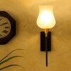 Devansh Metal Electric Wall Light in Black Colour with White Shade Count of 1 Light