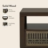 Masai Solid Wood Bedside Table in American Walnut Finish