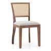 Argiro Solid Wood Dining Chair Set Of 2 In Teak Finish & Grey Colour