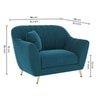 Rivo Velvet 1 Seater Sofa in T Blue Color