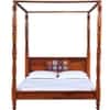 Rangrez Sheesham Wood King Size Non Storage Poster Bed in Honey Oak Finish
