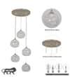 SAVANNAH Modern 5 Light Stainless Steel Glass Pendant