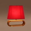 Devansh Red Cotton Table Lamp With  Wood Natural Base -4