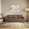 Apollo Compact High Back 3 Seater Fabric Sofa in Mocha Colour