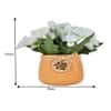 White Artificial Flowers Bunch With Orange Pot