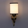 Devansh Metal Electric Wall Light in Antique Gold Colour with White & Black Shade Count of 1 Light