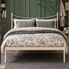 Camden Metal Non Storage King Bed in Glossy Ivory Finish