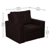 Bella One  Seater Pull Out Fabric Sofa Cum Bed Brown