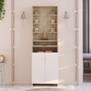 Bluewud Shubh Engineered Wood Prayerut In European Oak & White Finish