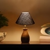 Devansh Blue Jute Table Lamp With Wood Natural Base (10X12.5 Inches)-35