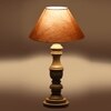 Devansh Grey Cotton Table Lamp With  Wood Natural Base (10X18 Inches)-32