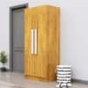 Hexa Red Wooden 2 Door Wardrobe with 4 Shelves in Giant Wood Colour