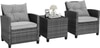 Carry Bird Wicker Patio Furniture Outdoor Balcony Chairs In Grey Colour