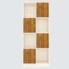 8 Shelves Semi Open Multipurpose Matrix Kitchen Cabinet In Plateau Apple & Highland Pine Finish