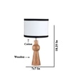 Devansh Multicolor Cotton Table Lamp With  Wood Natural Base (7X18.25 Inches)-8