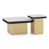 Filo Banswara Marble And Metal Nesting Coffee Table In Rough Gold Finish