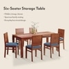 Atlas Crest Storage Solid Wood 6 Seater Dining Table With Atlas Dining Chairs Set