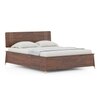 Saar Teak Wood Queen Size Hydraulic  Storage Bed In Espresso Teak Finish