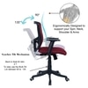 Peacifice Mid Back Ergonomic Chair in Maroon Colour