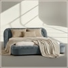 Casa Haven Relax King Size Bed in velvet With Engineered Hardwood Frame & Hydraulic Storage
