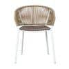 Coral Outdoor Accent Patio Weaving Chair Set of 2 in Ivory White