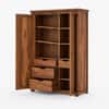 Claire Solid Sheesham Wood 2 Door Wardrobe In Rustic Finish