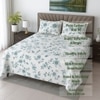 White Floral 400 TC Cotton Flat Queen Size Bedsheet With 2 Pillow Covers From Threads