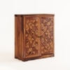Parquet  Sheesham Wood Bar Cabinet in Honey Oak Finish