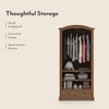 Alexandra Solid Wood Wardrobe in Amber Walnut Finish
