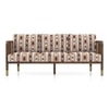 Taran 3 Seater Wooden Sofa in Sunset Ikat Stripes Colour