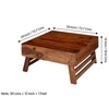 Bradford Sheesham Wood Contemporary Square Foldable Coffee Table In Natural Teak Finish