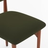 Brava Solid Wood 6 Seater Dining Table with 6 Oille Solid Wood Dining Chair in (Finish: Honey, Colour: Deep Olive)