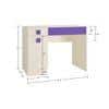 Kristina Kids Study Desk with Shuttered Cabinet and 2 Drawers in Light Wood Lavender Purple Colour