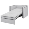 Elano Modern Premium  1 Seater Boucle  Pull Out Sofa Cum Bed with Improted Mechanism In white  Color