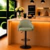 Doe Buck Faux Leather Adjustable Bar Stool in Sage Green Colour