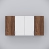 4 Doors Modular Wall Mounted Kitchen Cabinet With Adjustable Shelf In Cochwood Brown Finish