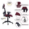 Dreaceo High Back Ergonomic Chair in Maroon Colour