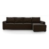 Apollo Sofa (Colour : Chocolate, Cushion : Hard, Seating Capacity : Right Aligned 3 Seater + Right Aligned Chaise)