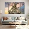 The Castle Decor Lord Shiva Meditation Statue Wall Art Set of 5 27x48 Inch