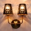 Devansh Metal Electric Wall Light in Gold Colour with Black Shade Count of 2 Lights
