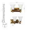 FRANKLIN 2 Light Brass Wall Fitting with Frosted White Glass